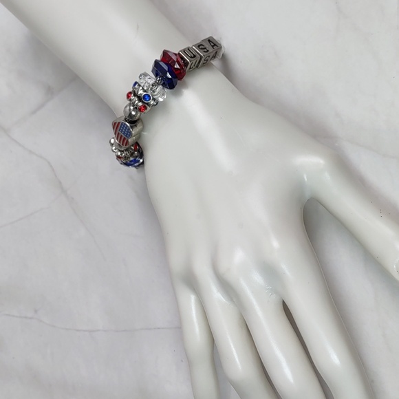 Pandora-style Patriotic Charm Bracelet - Picture 2 of 8